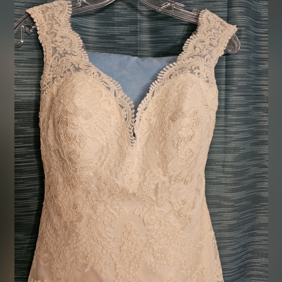 Allure Bridals Lace Wedding dress with sleeve, mermaid style 9322 - Picture 7 of 16